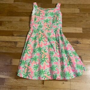 Lilly Pulitzer Pink and Green Kids Dress Nibbles Easter print